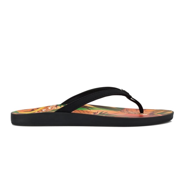 Olukai Women's Puawe Black / Pineapple