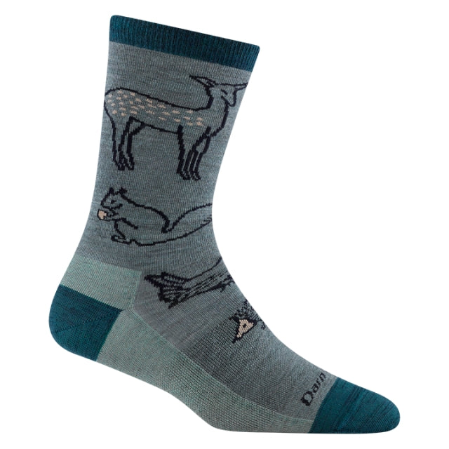 Darn Tough Woodland Creatures Crew Lightweight Seafoam