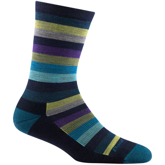 Darn Tough Women's Mystic Stripe Crew Lightweight with Cushion Dark Teal