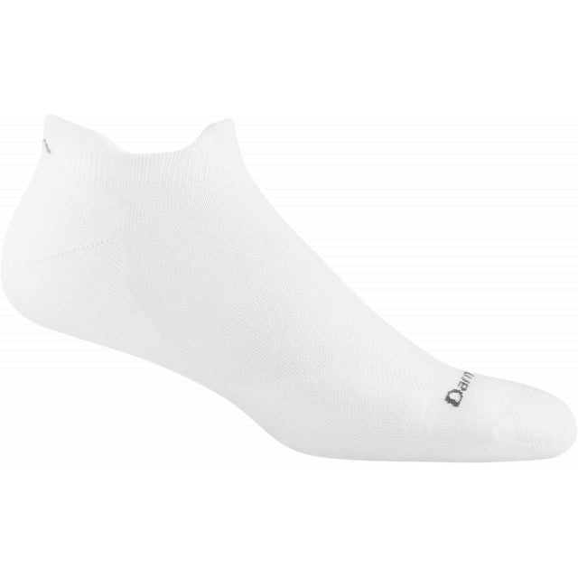 Darn Tough Men's Run Coolmax No Show Tab Ultra-Lightweight with Cushion White