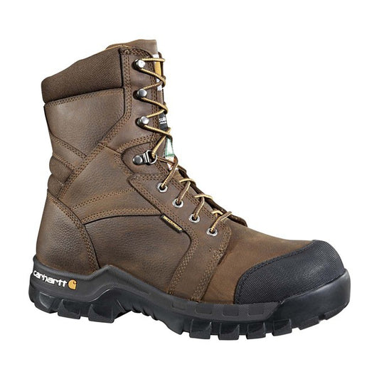 Carhartt Men's Rugged 8" Composite Toe Waterproof Insulated Winter Work Boots Brown