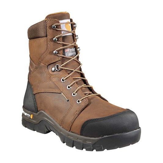 Carhartt Men's Rugged Flex 8" Composite Toe Waterproof Insulated Work Boots Brown