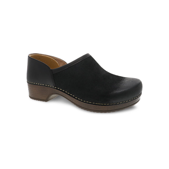 Dansko Women's Brenna Black Burnished Suede Black