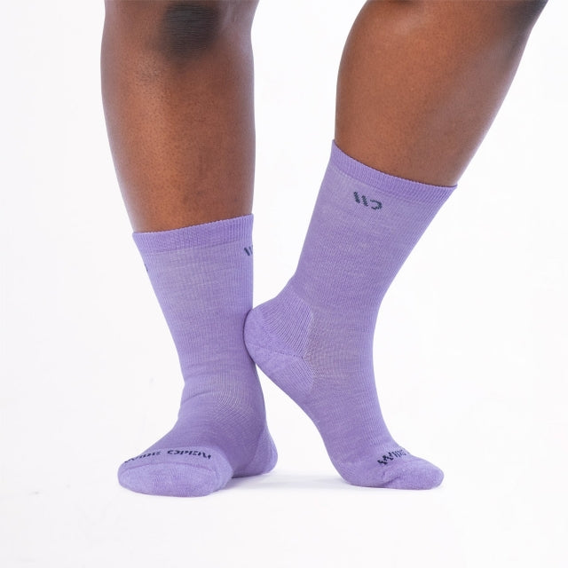 Wide Open Solid Basic Cushioned Crew Lavender