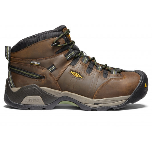 Keen Men's Detroit XT Waterproof Boot (Steel Toe) Cascade Brown/Bronze Green