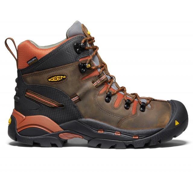 Keen Men's Pittsburgh 6" Waterproof Boot (Soft Toe) Cascade Brown/Bombay Brown