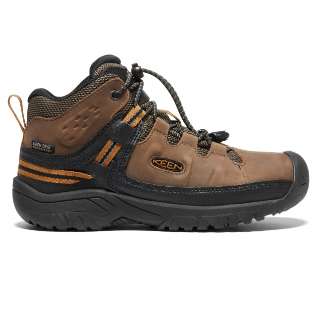 Keen Big Kids' Targhee Waterproof Boot Dark Earth/Golden Brown