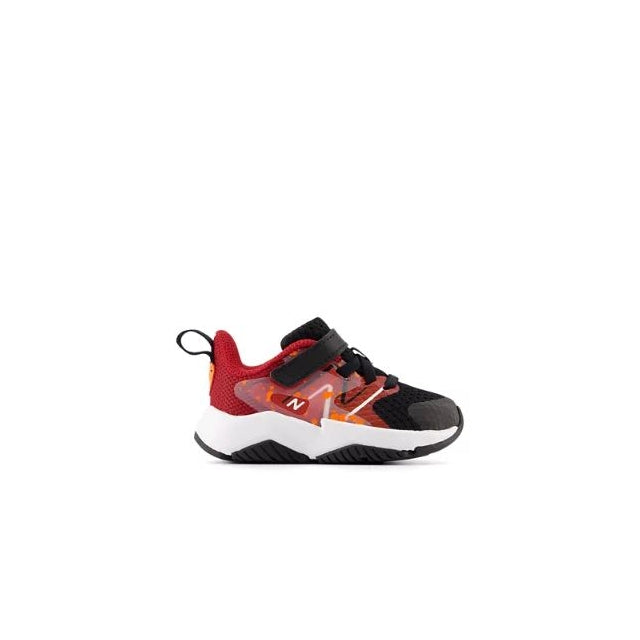 New Balance Kids' Rave Run v2 Bungee Lace with Top Strap Black/True Red/Blaze Orange