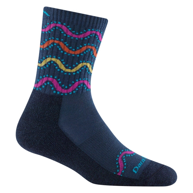 Darn Tough Wandering Stripe Micro Crew Lightweight with Cushion Eclipse