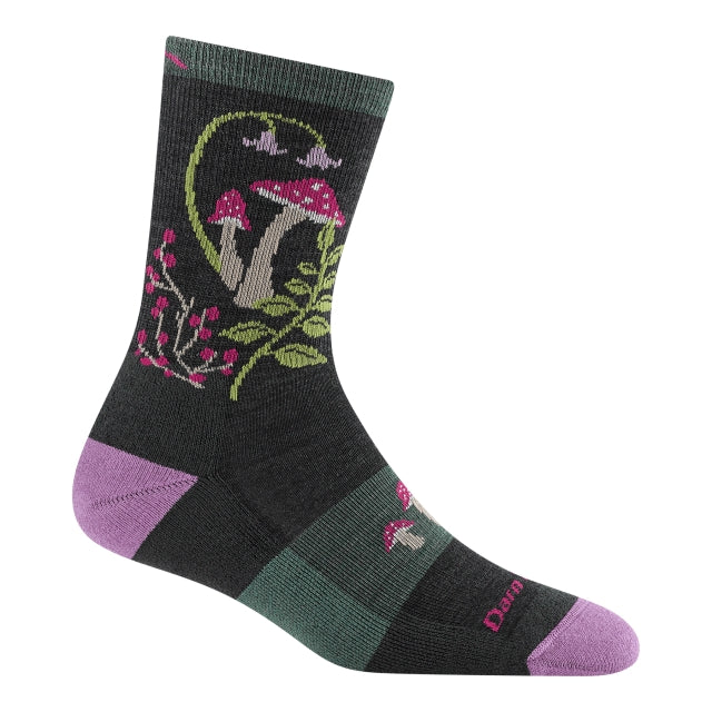 Darn Tough Mellow Mushrooms Micro Crew Lightweight With Cushion Charcoal