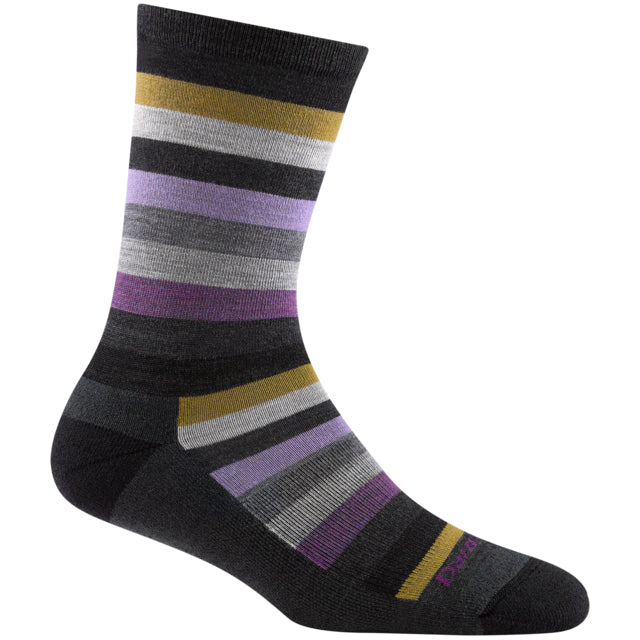 Darn Tough Women's Mystic Stripe Crew Lightweight with Cushion Gray