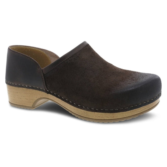 Dansko Women's Brenna Chocolate Burnished Suede Chocolate