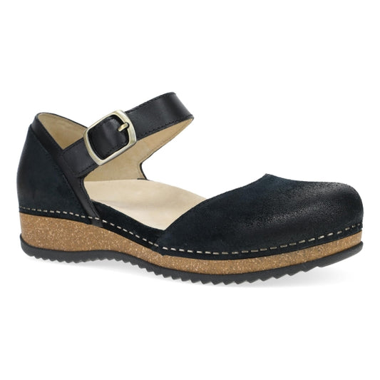 Dansko Mae Black Burnished Suede