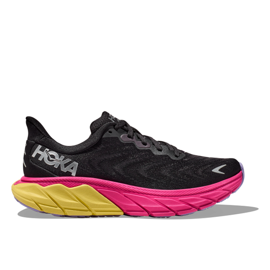 HOKA Women's Arahi 6 Black / Pink Yarrow