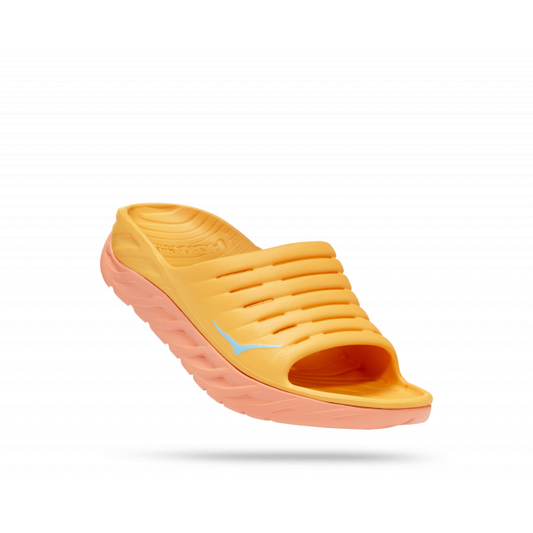 HOKA Unisex Ora Recovery Slide Amber Yellow / Shell Coral
