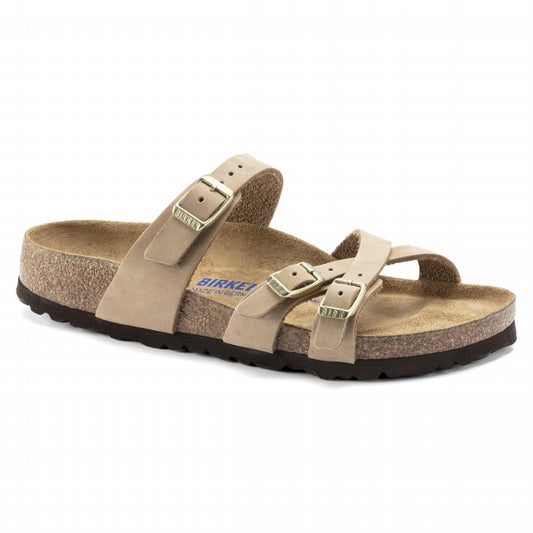 Birkenstock Women's Franca Soft Footbed Nubuck Leather Sandcastle