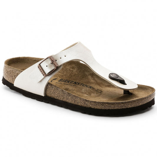 Birkenstock Women's Gizeh Birko-Flor Graceful Pearl White