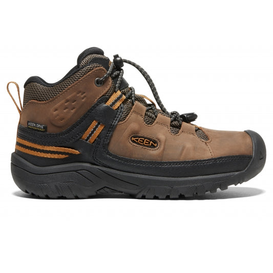 Keen Big Kids' Targhee Waterproof Boot Dark Earth/Golden Brown