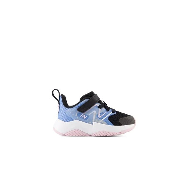 New Balance Kids' Rave Run  v2 Bungee Lace with Top Strap Black/Blue Laguna/Light Raspberry